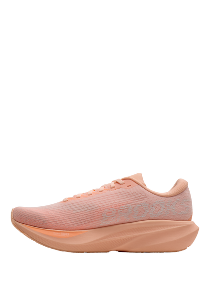 Brooks Ghost AMP Women's Sports Shoes, Peach/Peach/White - view 2, Peach/Peach/White