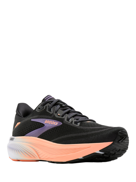 Brooks Ghost Women's Sports Shoes, Blk/Mld Grap/Peach - view 2, Blk/Mld Grap/Peach