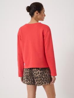 HUSH Blaire Cotton Side Stripe Sweatshirt, Watermelon Red - view 2, Watermelon Red