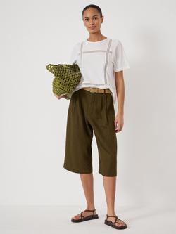 HUSH Elva Cotton Lace Detail T-Shirt, Ecru White - view 2, Ecru White