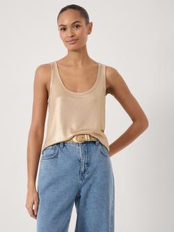HUSH Metallic Slub Vest, Gold, Gold
