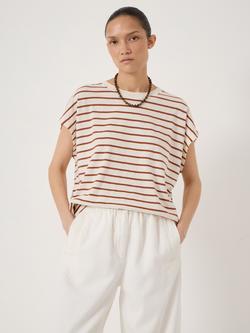 HUSH Petra Stripe Cotton Slub Tank Top, Off White, Off White