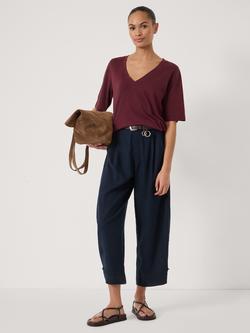 HUSH Reece V-Neck Drapey Cotton Blend T-Shirt, Candy Pink - view 2, Candy Pink