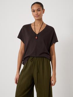 HUSH Rosalia Linen Blend T-Shirt, Fudge Brown