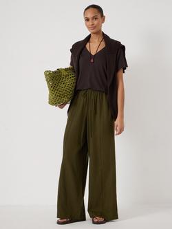 HUSH Rosalia Linen Blend T-Shirt - view 2, Fudge Brown
