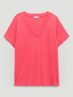 HUSH Rosalia Linen Blend T-Shirt, Watermelon Red