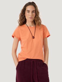 HUSH Slim Fit Slub Cotton T-Shirt, Bright Orange, Bright Orange