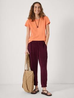 HUSH Slim Fit Slub Cotton T-Shirt, Bright Orange - view 2, Bright Orange