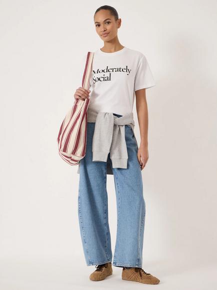 HUSH Moderately Social Graphic T-Shirt, White, White