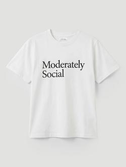 HUSH Moderately Social Graphic T-Shirt, White - view 2, White