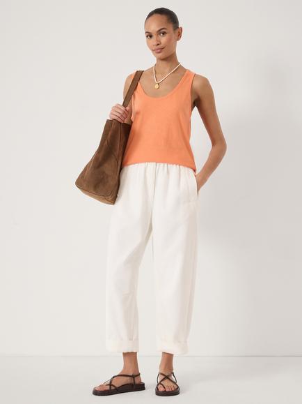 HUSH Cotton Slub Tank Top, Dusty Orange - view 2, Dusty Orange