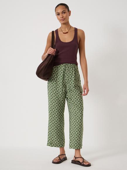 HUSH Air Flow Ankle Grazer Trousers containing LENZING™ ECOVERO™ Viscose, Seashell Green - view 2, Seashell Green