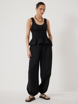 HUSH Amaris Air Flow Bubble Hem Trousers containing LENZING™ ECOVERO™ Viscose, Black - view 2, Black