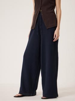 HUSH Evie Wide Leg Trousers, Midnight Navy, Midnight Navy