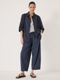 HUSH Juno Striped Trousers, Midnight Navy - view 2, Midnight Navy