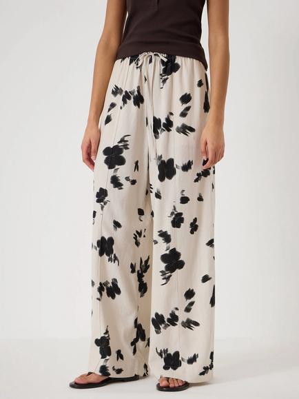 HUSH Petunia Wide Leg Trousers containing LENZING™ ECOVERO™ Viscose, White