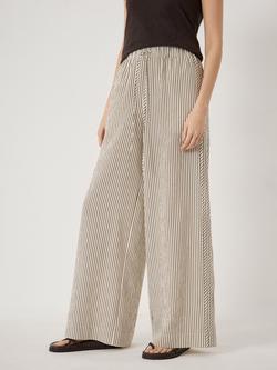 HUSH Petunia Striped Side Detail Trousers, Light Green/White, Light Green/White