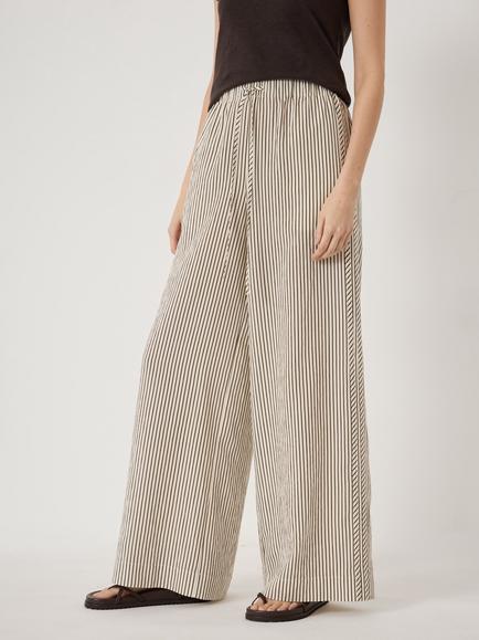 HUSH Petunia Striped Side Detail Trousers, Light Green/White, Light Green/White