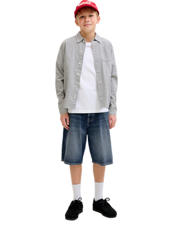 Jack & Jones Kids' Long Denim Shorts, Blue, Blue Denim
