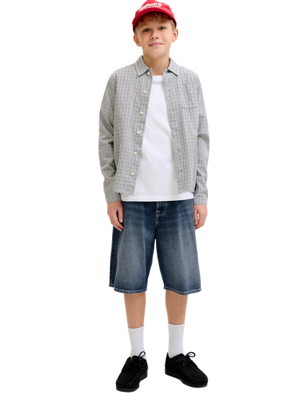 Jack & Jones Kids' Long Denim Shorts, Blue, Blue Denim