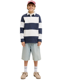 Jack & Jones Kids' Long Denim Shorts, Light Blue, Light Blue Denim