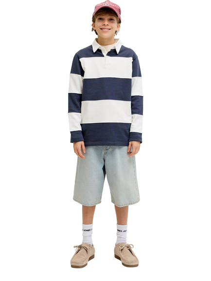 Jack & Jones Kids' Long Denim Shorts, Light Blue, Light Blue Denim