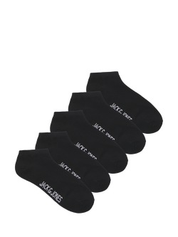 Jack & Jones Kids' Trainer Socks, Pack of 5, Black, Black