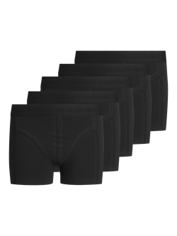 Jack & Jones Kids' Simple Trunks, Pack of 5, Black, Black