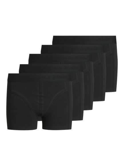 Jack & Jones Kids' Simple Trunks, Pack of 5, Black, Black