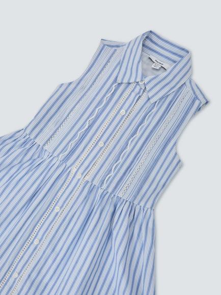 Reiss Kids' Juliette Sleeveless Lace Hem Dress, Blue/White - view 2, Blue/White