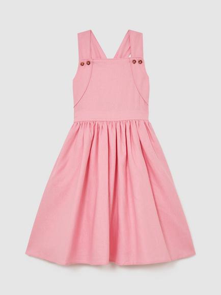 Reiss Kids' Matilda Crossback Midi Dress, Pink, Pink