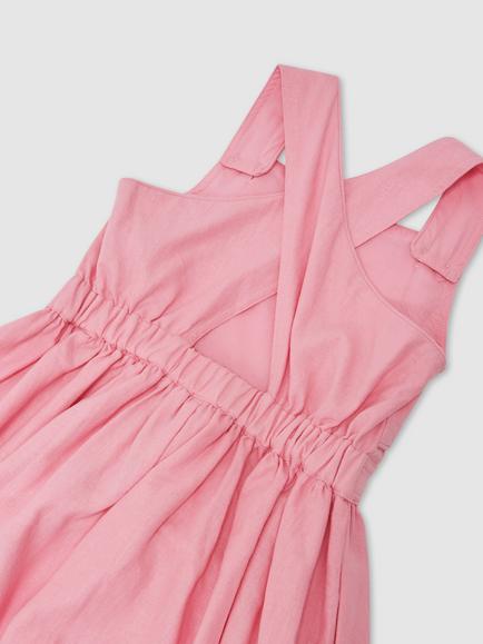 Reiss Kids' Matilda Crossback Midi Dress, Pink - view 2, Pink