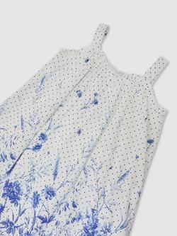 Reiss Kids' Solar Floral Strappy Dress, Blue/Multi - view 2, Blue/Multi