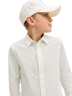 Jack & Jones Kids' Breeze Linen Blend Shirt, White - view 2, White