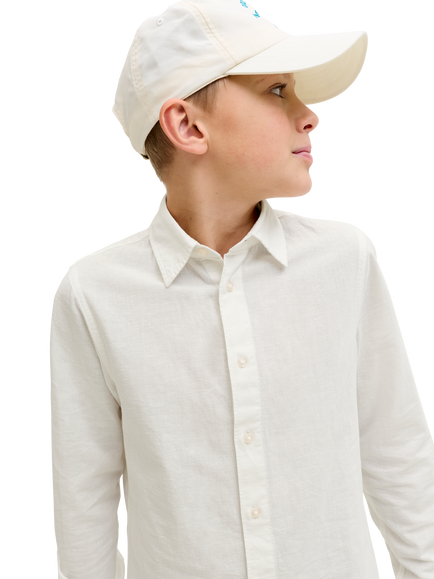 Jack & Jones Kids' Breeze Linen Blend Shirt, White - view 2, White