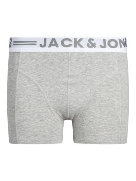 Jack & Jones Kids' Sense Trunks, Pack of 3, Grey/Black/White - view 2, Grey/Black/White
