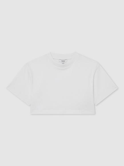 Reiss Kids' Isabel Crew Neck T-Shirt, White, White