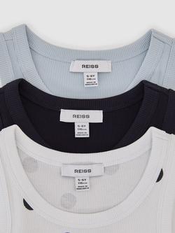 Reiss Kid's Violet Tank Top, Pack of 3, White/Multi - view 2, White/Multi