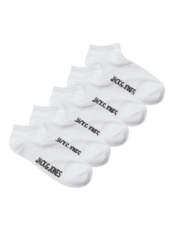 Jack & Jones Kids' Trainer Socks, Pack of 5, White, White