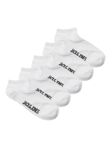 Jack & Jones Kids' Trainer Socks, Pack of 5, White, White