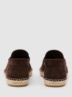 Reiss Capri Suede Espadrilles, Chocolate Brown - view 2, Chocolate Brown