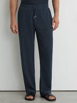 Reiss Carver Textured Trousers, Airforce Blue, Airforce Blue