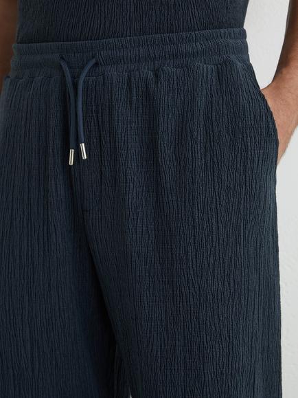 Reiss Carver Textured Trousers, Airforce Blue - view 2, Airforce Blue