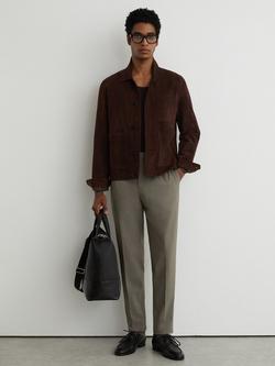 Reiss Found Stretch Slim Fit Drawstring Trousers, Dark Sage, Dark Sage