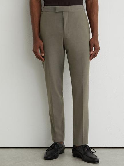 Reiss Found Stretch Slim Fit Drawstring Trousers, Dark Sage - view 2, Dark Sage