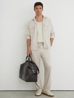 Reiss Lennox Relaxed Jersey Drawstring Trousers, Light Stone, Light Stone