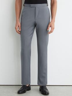 Reiss Oscar Pure Wool Straight Chinos, Soft Blue, Soft Blue