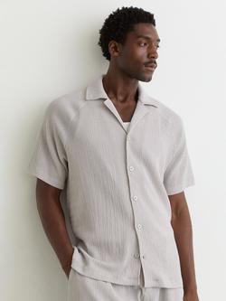 Reiss Flint Textured Drawstring Shorts, Silver, Silver