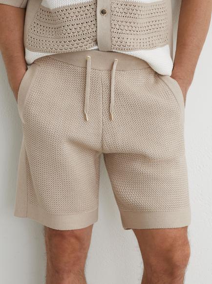 Reiss Vigo Tailored Cotton Shorts, Stone, Stone