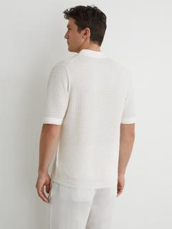Reiss Clifton Textured Short Sleeve Shirt, White - view 2, White